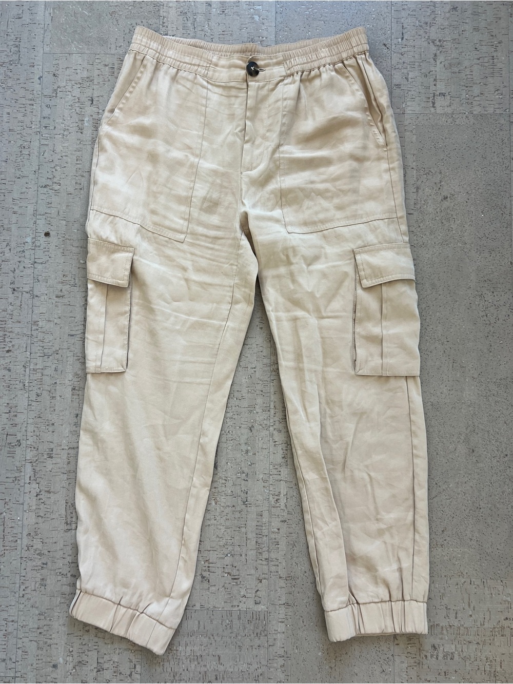 Sanctuary Cargo Jogger Pants Women’s Size 30 Cream Utility Elastic Waist Ankle